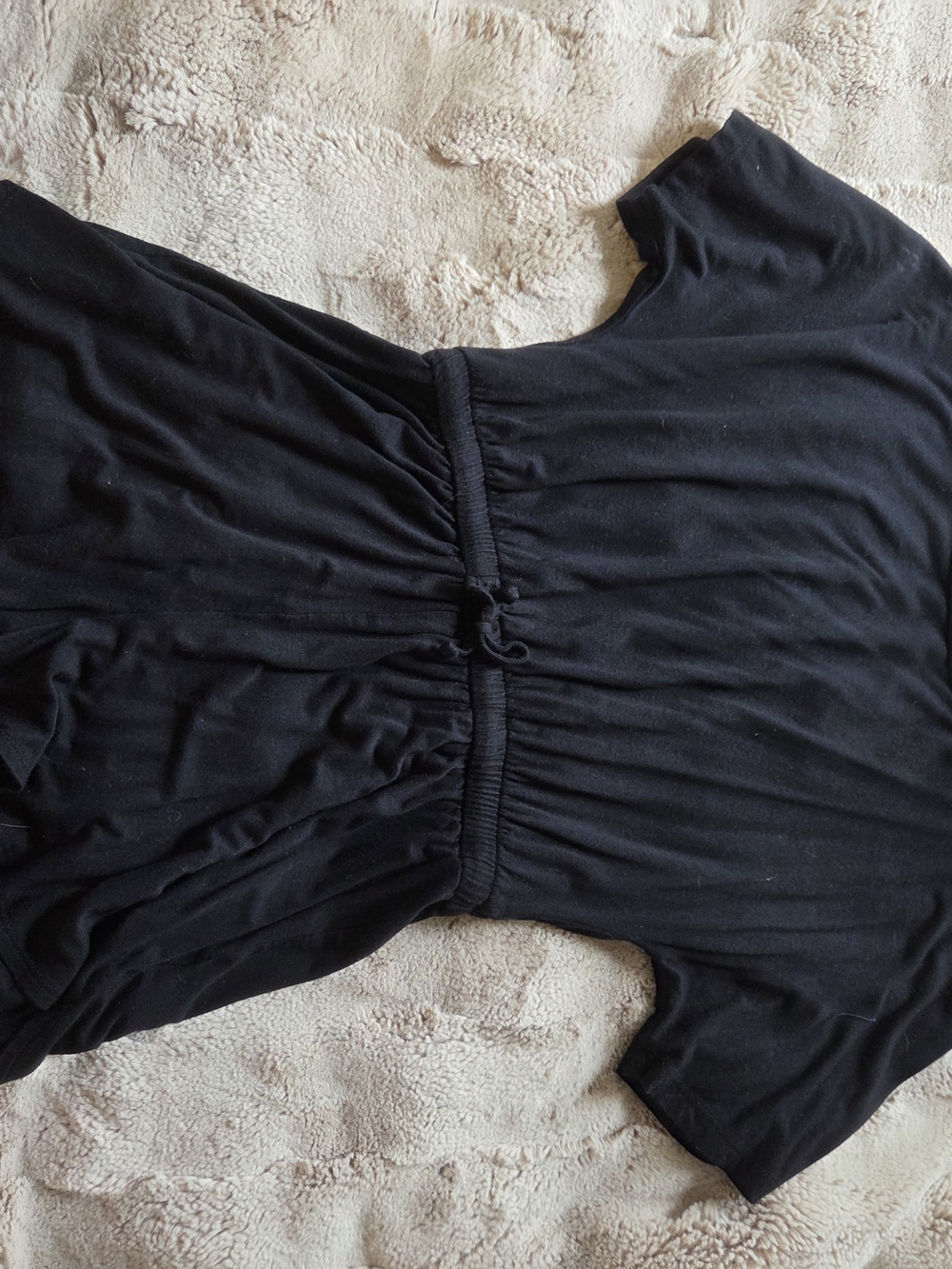 Nordstrom Black Short Sleeve Dress with Elastic Waist